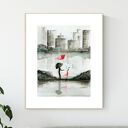 30X40 cm wykonana ręcznie, abstrakcja, obraz do salonu, grafika czarno-biała