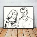 30x40, ona i on plakat, grafika biało czarna, pop art obraz, poster