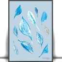 Pastelowy plakat 21x30 cm z liśćmi - nowoczesna dekoracja do domu