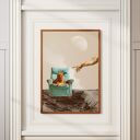 Plakat Boski Kot A3 29,7x42 cm - śmieszny kolaż z kocim humorem