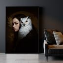 Plakat „W cieniu” - format 30x40 cm Dziewczyna portret Sowa Hogstudio