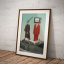 Plakat „Nasza Telenowela” A3 - kolaż retro vintage dla dwojga
