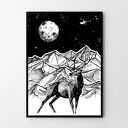 Plakat obraz nocny jeleń 50x70 cm B2