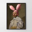 Plakat Pink Bunny 40x50 cm - niekonwencjonalna dekoracja na ścianę