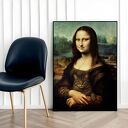 Plakat „Mona Lisa z kotem” 50x70 cm B2 do salonu - modny na prezent
