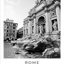Plakat - Fontanna di Trevi - czarno biały Rzym 61x91 cm (2 0906)