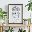Plakat 50x70 cm - Frida Kahlo w czerni