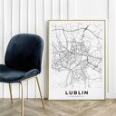 Plakat mapa Lublina - format 61x91 cm