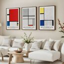 Zestaw 3 plakatów a la Mondrian 61x91 cm