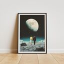 Plakat „Razem” 70x100cm - miłosny kolaż retro dla pary