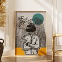 Plakat „Kawki mordo?” A3 - hip-hopowy kolaż dla fanów rapu i kawy