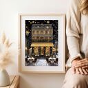 Plakat Świąteczny Paryż Nocą - format 40x50 cm