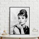 Plakat Audrey Hepburn biało-czarny - format 40x50 cm