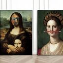 Zestaw 2 plakatów Sztuka 61x91 cm - Krzyk Mona Lisa, portret dziewczyny