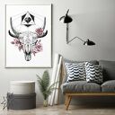 Plakat obraz Czaszka i Róże 50x70 cm B2