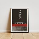 Plakat Bytom Tramwaj 38 (50x70 cm) - księżyc i kosmos w surrealistycznym kolażu