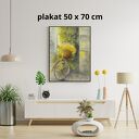 Rower z żółtymi kwiatami - plakat / wydruk artystyczny (50x70 cm)