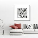 Tryptyk z koronki 30x30 cm - czarno-biały plakat artystyczny