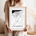 Plakat Kołobrzeg mapa Kołobrzegu - format A4 (21x29,7 cm)