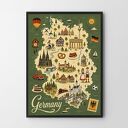 Kolorowy plakat z mapą Niemiec 40x50 cm