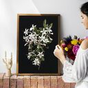Plakat Black Flower A2 42x59.4 cm - czarny obraz kwiaty na ścianę