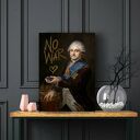Plakat August 30x40 cm NO WAR - sztuka do salonu w czarno-beżowej palecie