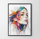 Plakat Portret twarzy - kolorowa abstrakcja, format 40x50 cm