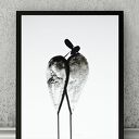 Grafika czarno-biała 40x50 ręcznie tuszem - elegancki minimalizm do salonu