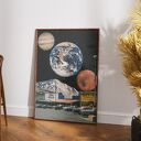 Plakat Amerykański Sen A3 (29,7x42 cm) - kolaż USA i kosmos