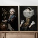 Zestaw 2 plakatów Sztuka 50x70 cm Hogstudio - czarno-białe grafiki do salonu