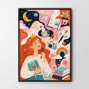 Plakat Marzycielka 30x40 cm - ilustracja pełna koloru i wyobraźni