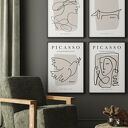 Zestaw 4 plakatów Picasso w formacie A4 - satynowy papier i elegancki szkic