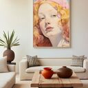 Plakat portret kobieta i dziewczyna w kolorze róż - 40x50 cm