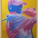 Plakat A3 Golfista - reprodukcja pasteli suchych na matowym papierze