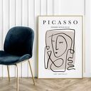 Beżowy plakat w stylu Picasso - format 30x40 cm do sypialni
