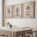 ZESTAW PLAKATÓW 50x70cm Tryptyk Retro Kawa set66