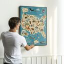 Plakat mapa USA - format 50x70 cm B2 - Stany Zjednoczone