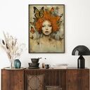 Plakat - Kobieta i Motyle 50x70 cm (2 0111)
