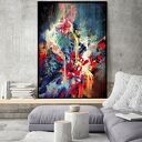 Plakat kolorowa abstrakcja w czarnej ramie - format A4