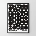 Plakat Biało-czarny Bauhaus geometria