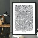 Zestaw plakatów Paryż - Wieża Eiffla i mapa miasta 2x40x50 cm (bez ramek)
