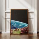 Kosmiczny spacer - plakat Fine Art A3 w stylu kolażu