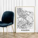 Plakat mapa Gdańsk - format 61x91 cm