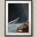 Plakat Space Taxi - Kolaż Fine Art - A3