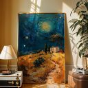 Zestaw 4 plakatów 50x70 cm w stylu Van Gogha - włoskie pejzaże