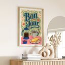 Plakat Kawa Bonjour 40x50 cm - ilustracja