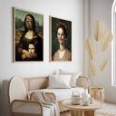 Zestaw 2 plakatów A4 „Krzyk” - Mona Lisa i portret dziewczyny