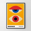 Plakat Bauhaus oczy - żółty kolorowy 30x40 cm
