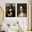 Zestaw 2 plakatów 30x40 cm - „Krzyk” i „Mona Lisa”, portret dziewczyny