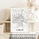 Plakat mapa Lublina - format 61x91 cm